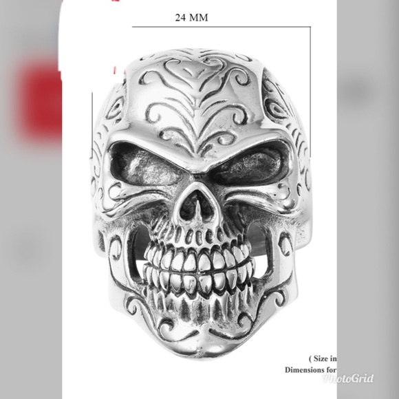 Evil King Men Ring Black Oxidized Stainless Steel - Picture 6 of 7